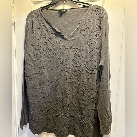 Lucky brand EUC quarter length sleeve shirts with raised pattern - Picture 1 of 2